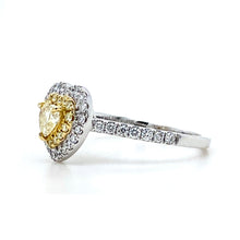 Load image into Gallery viewer, 18ct White Gold &amp; Yellow Gold, 4.04tcw Yellow and White Diamond Cluster Ring
