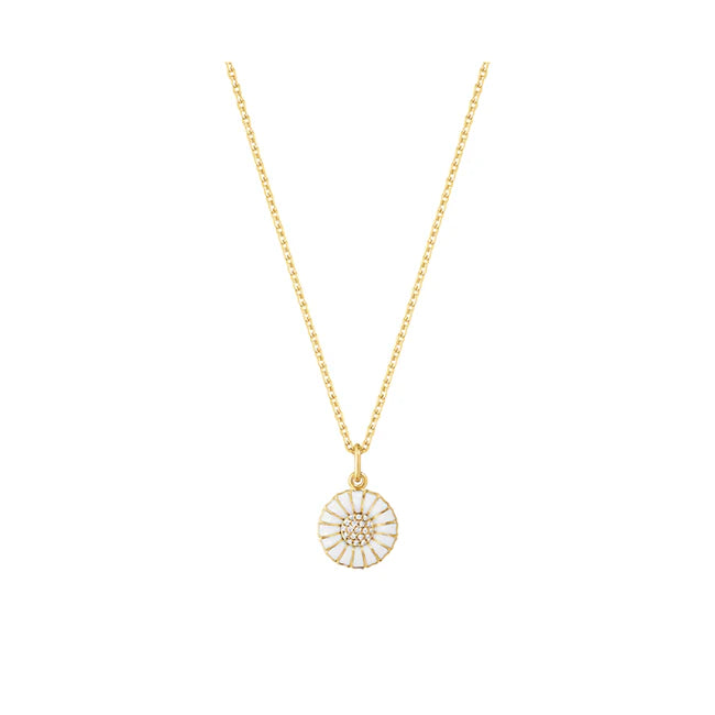 Daisy Pendant Small, Gold Plated Sterling Silver, Diamond & Enamel