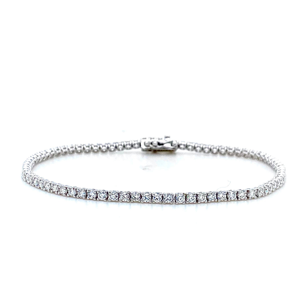 18ct White Gold, 2.00ct Diamond Tennis Bracelet