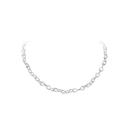 Offspring Thin Graduated Link Necklace, Silver