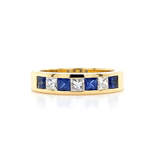 Load image into Gallery viewer, 18ct Yellow Gold, Sapphire &amp; Diamond 7-Stone Ring
