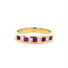 Load image into Gallery viewer, 18ct Yellow Gold, Ruby &amp; Diamond Eternity Ring
