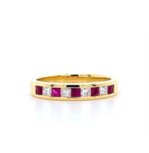 Load image into Gallery viewer, 18ct Yellow Gold, Ruby &amp; Diamond Eternity Ring
