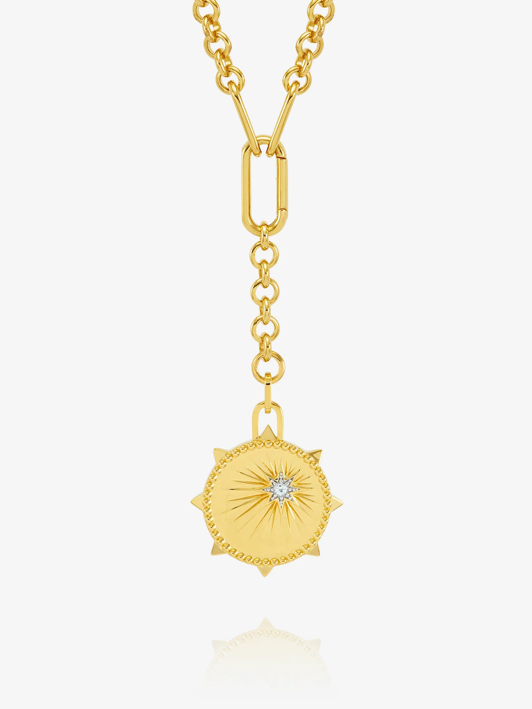 Statement North Star Necklace, Gold