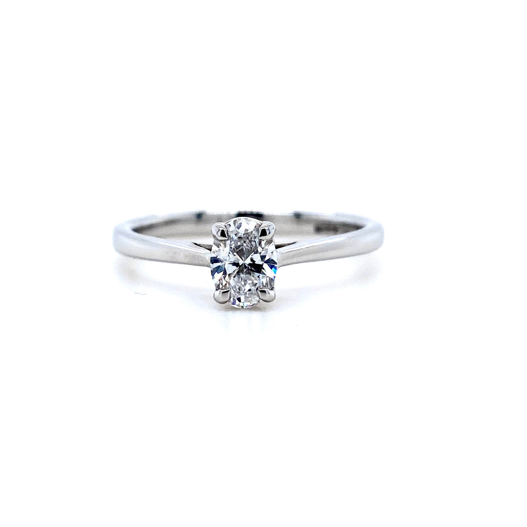 Platinum, 0.40ct Oval Diamond Ring