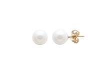 Load image into Gallery viewer, 9ct Yellow Gold, White Pearl Stud Earrings
