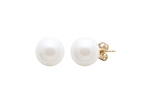 Load image into Gallery viewer, 9ct Yellow Gold, White Pearl Stud Earrings
