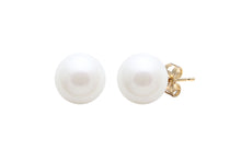 Load image into Gallery viewer, 9ct Yellow Gold, White Pearl Stud Earrings
