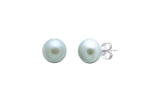 Load image into Gallery viewer, Sterling Silver, Grey Pearl Stud Earrings
