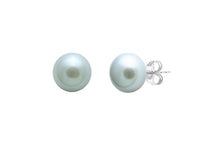 Load image into Gallery viewer, Sterling Silver, Grey Pearl Stud Earrings
