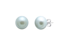 Load image into Gallery viewer, Sterling Silver, Grey Pearl Stud Earrings
