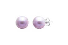 Load image into Gallery viewer, Sterling Silver, Pink Pearl Stud Earrings
