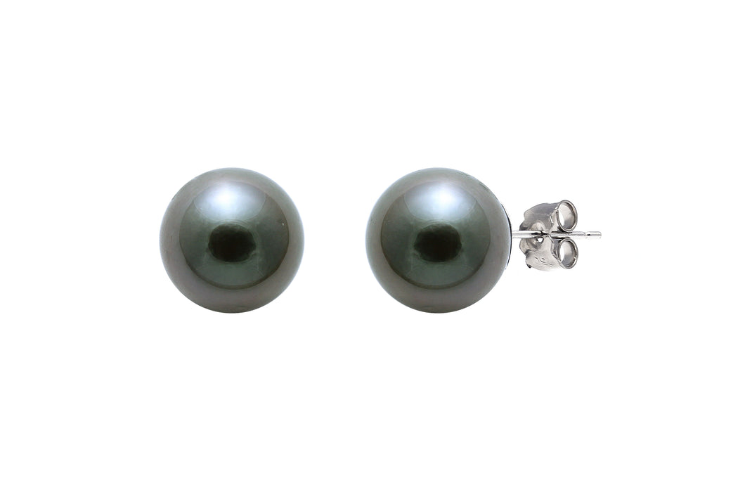 9ct White Gold, Tahitian Pearl Stud Earrings