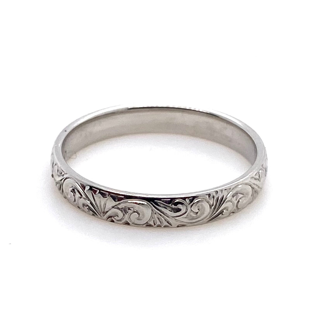 Platinum, 3mm Engraved Wedding Ring