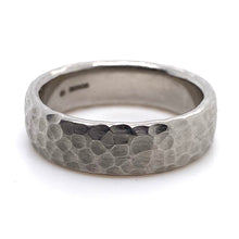 Load image into Gallery viewer, Palladium 950, Matte Hammered Wedding Ring
