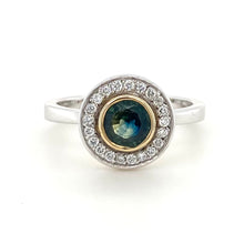 Load image into Gallery viewer, 18ct White &amp; Yellow Gold, Sapphire &amp; Diamond Ring
