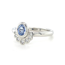 Load image into Gallery viewer, Platinum, 0.49ct Sapphire and Diamond Ring
