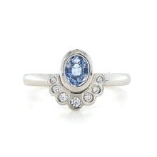 Load image into Gallery viewer, Platinum, 0.49ct Sapphire and Diamond Ring
