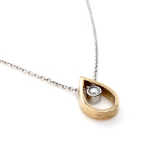 Load image into Gallery viewer, 9ct Yellow &amp; White Gold Diamond, Diamond Pear Cut-Out Pendant
