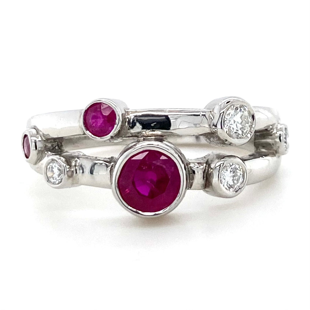 Platinum, Ruby & Diamond Ring