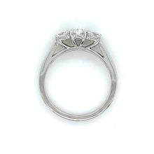 Load image into Gallery viewer, Platinum, 0.90tcw F SI1 Diamond Trilogy Ring
