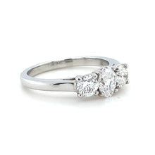 Load image into Gallery viewer, Platinum, 0.90tcw F SI1 Diamond Trilogy Ring
