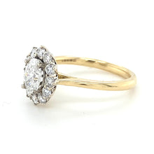 Load image into Gallery viewer, 18ct White &amp; Yellow Gold, 1.17tcw E/G SI1 Diamond Cluster Ring
