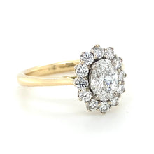 Load image into Gallery viewer, 18ct White &amp; Yellow Gold, 1.17tcw E/G SI1 Diamond Cluster Ring
