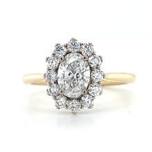 Load image into Gallery viewer, 18ct White &amp; Yellow Gold, 1.17tcw E/G SI1 Diamond Cluster Ring
