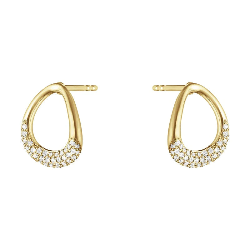 Offspring Studs, Diamond Pavé & 18ct Yellow Gold