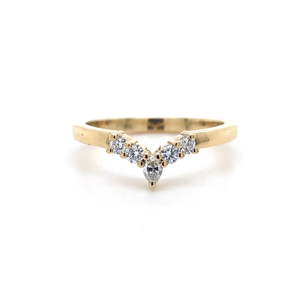 18ct Yellow Gold, 0.33tcw Diamond Tiara Wedding Ring