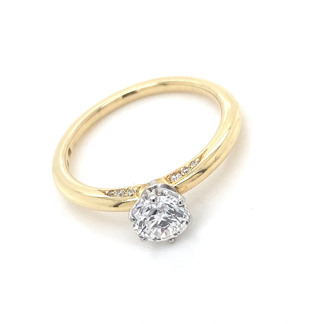 18ct Yellow Gold, 0.70ct F VS2 Diamond Ring