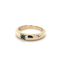 Load image into Gallery viewer, 9ct Yellow Gold, Star-Set Emerald Ring
