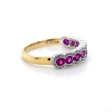 Load image into Gallery viewer, 18ct White &amp; Yellow Gold, 0.78ct Ruby &amp; Diamond Eternity Ring
