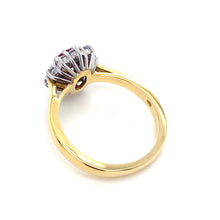 Load image into Gallery viewer, 18ct Yellow &amp; White Gold, 0.68ct Ruby &amp; Diamond Cluster Ring
