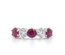 Load image into Gallery viewer, 18ct Yellow &amp; White Gold, Ruby &amp; Diamond 5-Stone Ring
