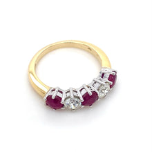 Load image into Gallery viewer, 18ct Yellow &amp; White Gold, Ruby &amp; Diamond 5-Stone Ring
