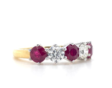 Load image into Gallery viewer, 18ct Yellow &amp; White Gold, Ruby &amp; Diamond 5-Stone Ring
