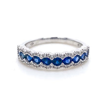 Load image into Gallery viewer, 18ct White Gold, 0.78ct Sapphire &amp; Diamond Eternity Ring
