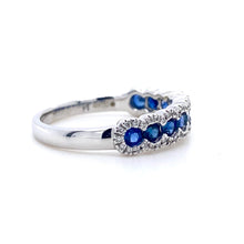 Load image into Gallery viewer, 18ct White Gold, 0.78ct Sapphire &amp; Diamond Eternity Ring
