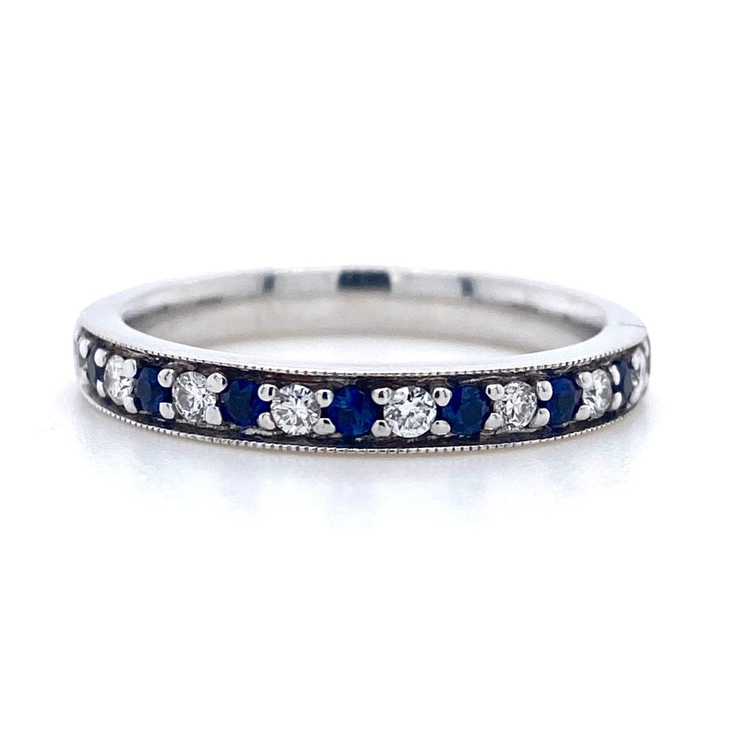 18ct White Gold, Sapphire & Diamond Eternity Ring