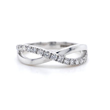 Load image into Gallery viewer, 18ct White Gold, 0.55CT Diamond Crossover Eternity Ring
