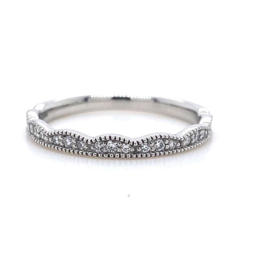 Platinum, 0.15ct Scalloped Diamond Eternity Ring