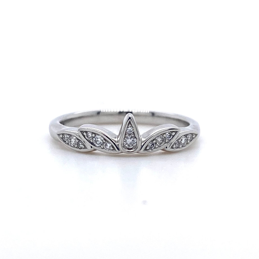 Platinum, 0.12ct Diamond Tiara Wedding Ring