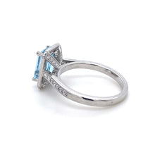 Load image into Gallery viewer, 18ct White Gold, 1.55ct Aquamarine &amp; Diamond Ring
