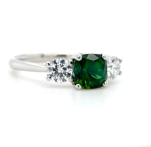 Load image into Gallery viewer, Platinum, 1.04ct Namibian Tourmaline &amp; Diamond Trilogy Ring
