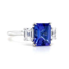 Load image into Gallery viewer, Platinum, 2.50ct Tanzanite &amp; Diamond Trilogy Ring
