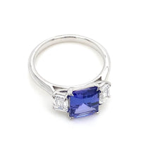 Load image into Gallery viewer, Platinum, 2.50ct Tanzanite &amp; Diamond Trilogy Ring
