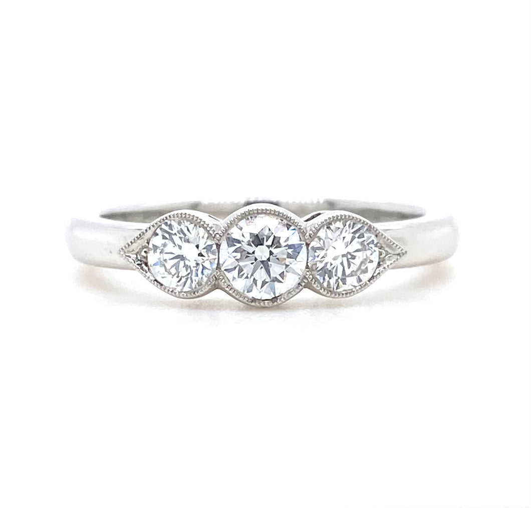 Platinum, 0.56ct Diamond Trilogy Ring