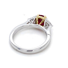 Load image into Gallery viewer, Platinum &amp; 18ct Yellow Gold, 1.71ct Ruby &amp; Diamond Trilogy Ring
